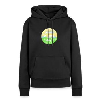Haben Sie ein Gute-Tag-Angebot - Frauen Premium Bio Hoodie - Schwarz - Vorne - Julia (174cm)