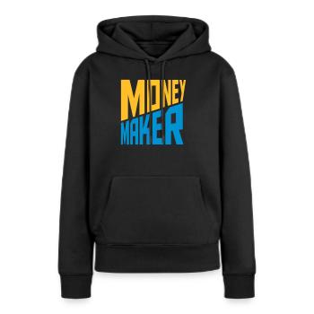 Text Money Maker Erfolgreich - Frauen Premium Bio Hoodie - Schwarz - Vorne - Julia (174cm)
