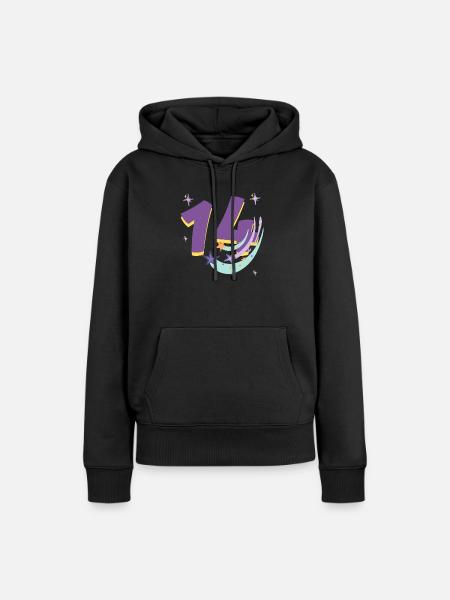 14-jähriges Jubiläum (14-jähriges Geschenk) - Frauen Premium Bio Hoodie - Schwarz