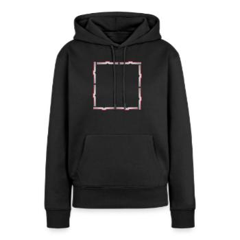 Viereck Rahmen Umrandung Bücher - Frauen Premium Bio Hoodie - Schwarz - Vorne - Julia (174cm)