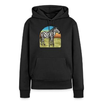 Zebra - Frauen Premium Bio Hoodie - Schwarz - Vorne - Julia (174cm)