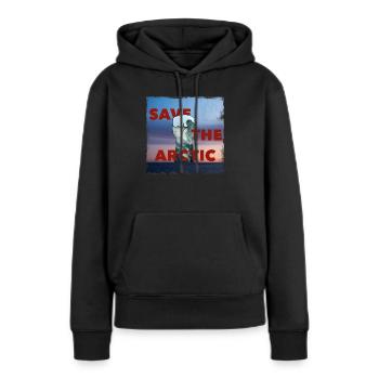 Sauver l’Arctique - Sweat à capuche Premium bio Femme - noir - Devant - Julia (174cm)