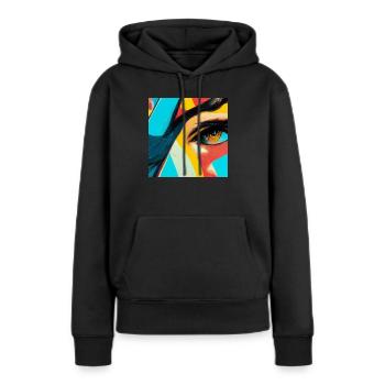 bande dessinée pop art - Sweat à capuche Premium bio Femme - noir - Devant - Julia (174cm)