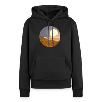 Lune dans le paysage nocturne - Sweat à capuche Premium bio Femme - noir - Devant - Julia (174cm)