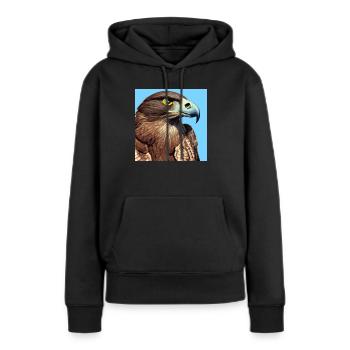 Adlerkopf-Illustration - Frauen Premium Bio Hoodie - Schwarz - Vorne - Julia (174cm)