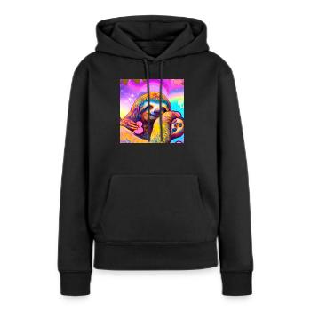 Sloth mum - Women’s Premium Organic Hoodie - black - Front - Julia (174cm)