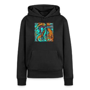 Illustration d’un phénix, style vectoriel - Sweat à capuche Premium bio Femme - noir - Devant - Julia (174cm)