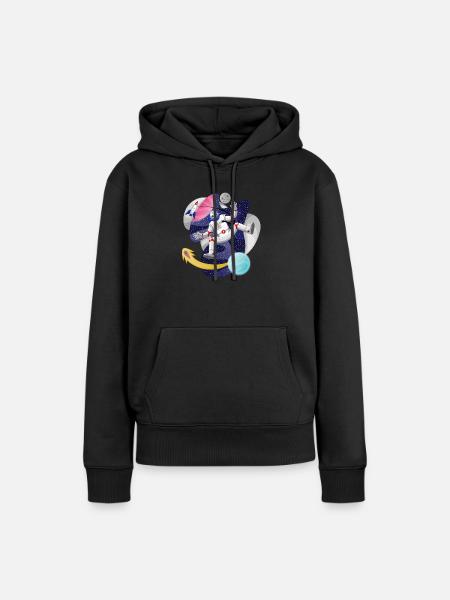 Espace sidéral - Sweat à capuche Premium bio Femme - noir