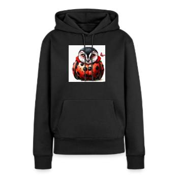Lady Owl Bug - Sweat à capuche Premium bio Femme - noir - Devant - Julia (174cm)