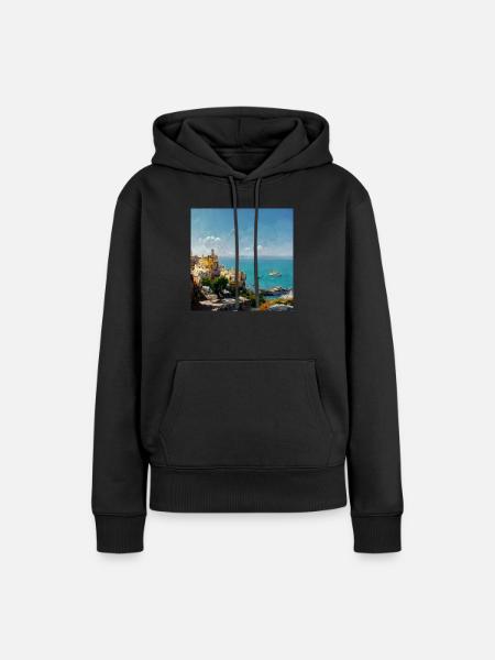 Stadt in Italien - Frauen Premium Bio Hoodie - Schwarz