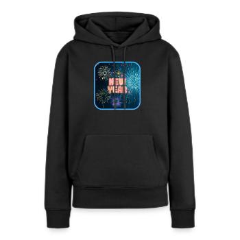 Frohes neues Jahr! - Frauen Premium Bio Hoodie - Schwarz - Vorne - Julia (174cm)