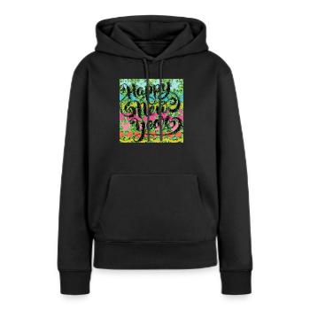 Frohes neues Jahr! - Frauen Premium Bio Hoodie - Schwarz - Vorne - Julia (174cm)