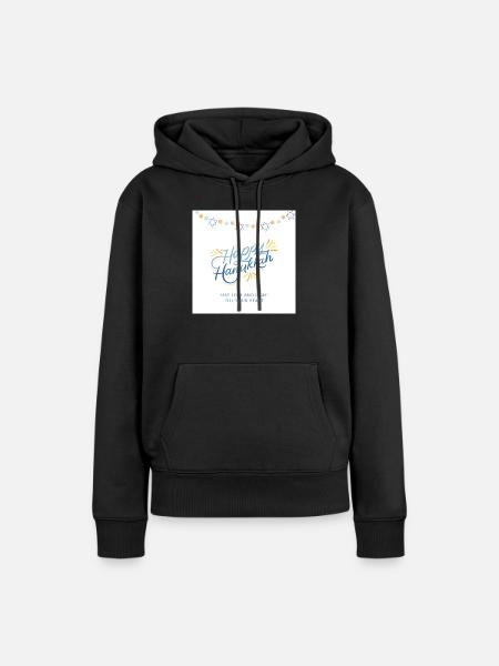 Happy Hanukkah - Frauen Premium Bio Hoodie - Schwarz