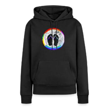 They Flip Flop, Warrior Nun - Frauen Premium Bio Hoodie - Schwarz - Vorne - Julia (174cm)