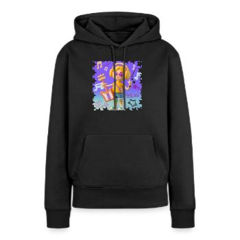 LUSTIGE MUSIK 6 - Frauen Premium Bio Hoodie - Schwarz - Vorne - Julia (174cm)