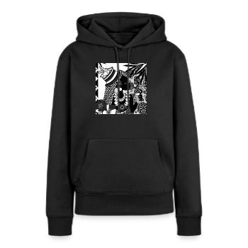 Tahitienne - planète Terre - Sweat à capuche Premium bio Femme - noir - Devant - Julia (174cm)