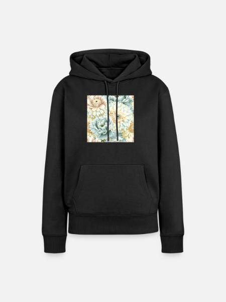 Floral Design 3 - Frauen Premium Bio Hoodie - Schwarz