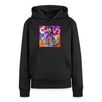 LUSTIGE MUSIK 012 - Frauen Premium Bio Hoodie - Schwarz - Vorne - Julia (174cm)