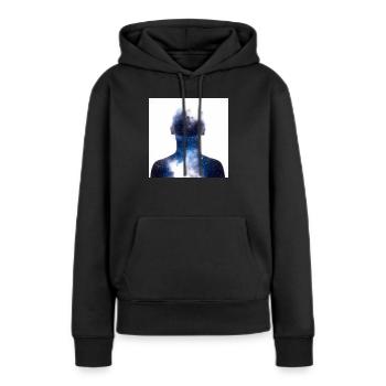 Nebel Silhouette - Frauen Premium Bio Hoodie - Schwarz - Vorne - Julia (174cm)