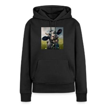 bonheur - Sweat à capuche Premium bio Femme - noir - Devant - Julia (174cm)