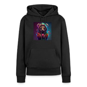 adorable cute teddy bear - Frauen Premium Bio Hoodie - Schwarz - Vorne - Julia (174cm)