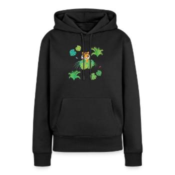 Tiger - Women’s Premium Organic Hoodie - black - Front - Julia (174cm)
