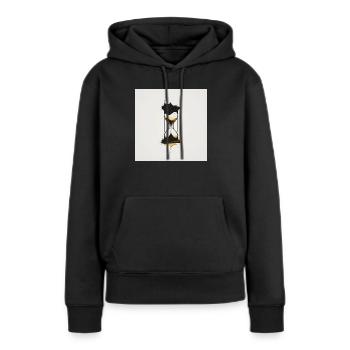 Sanduhr in Schwarz und Gold - Frauen Premium Bio Hoodie - Schwarz - Vorne - Julia (174cm)