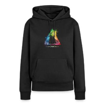 Rainbow Gang Comic Motif Abstract - Women’s Premium Organic Hoodie - black - Front - Julia (174cm)