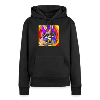 Kangaroo makes selfie gift - Women’s Premium Organic Hoodie - black - Front - Julia (174cm)