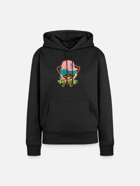 Dog - Frauen Premium Bio Hoodie - Schwarz