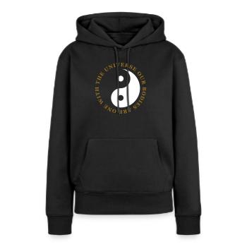Tao - Sweat à capuche Premium bio Femme - noir - Devant - Julia (174cm)