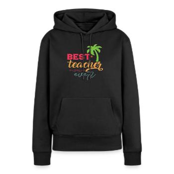 Meilleur professeur de tous les temps - Sweat à capuche Premium bio Femme - noir - Devant - Julia (174cm)