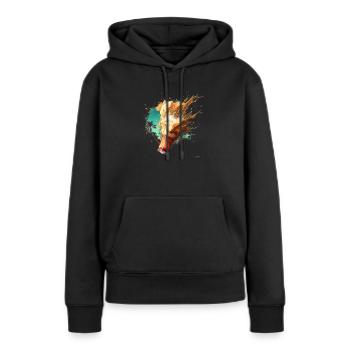 Bier Schaum Explosion im Sommer - Frauen Premium Bio Hoodie - Schwarz - Vorne - Julia (174cm)