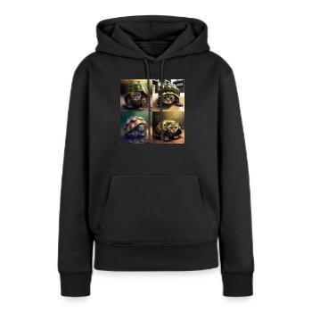 ai animals mix - Sweat à capuche Premium bio Femme - noir - Devant - Julia (174cm)