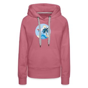 Retro Island - Women’s Premium Organic Hoodie - mauve - Front - Isabella (175cm)