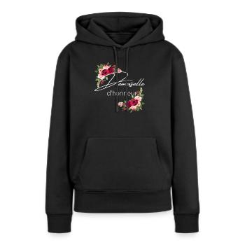 Demoiselle d’honneur - Sweat à capuche Premium bio Femme - noir - Devant - Julia (174cm)