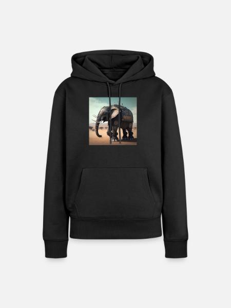 Elefant in Kenia 2 - Frauen Premium Bio Hoodie - Schwarz