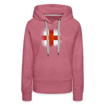 England UK London British English United Kingdom - Women’s Premium Organic Hoodie - mauve - Front - Isabella (175cm)