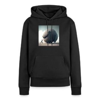 Weird Up descend - Sweat à capuche Premium bio Femme - noir - Devant - Julia (174cm)