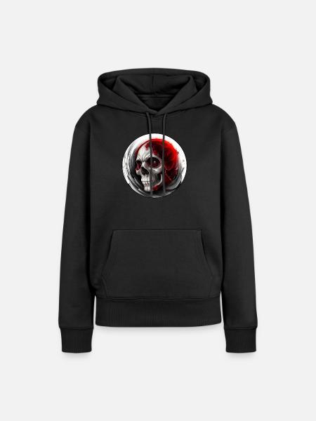 Darkside Design - Schädel Kunst 4 - Dame Premium hoodie, økologisk bomuld - sort