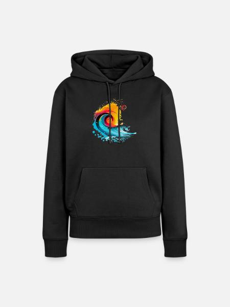 SummerWave X1 - Frauen Premium Bio Hoodie - Schwarz