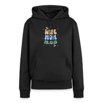 Femme Maman Amie T-shirt de la fête des mères - Sweat à capuche Premium bio Femme - noir - Devant - Julia (174cm)