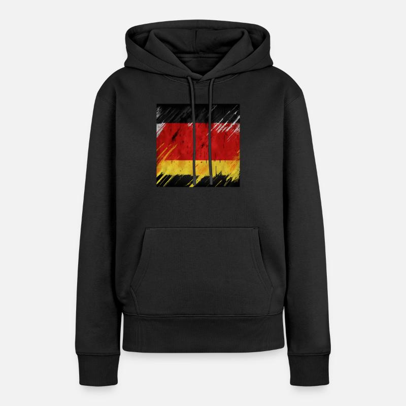 Graffiti du drapeau de l’Allemagne - Sweat à capuche Premium bio Femme - noir