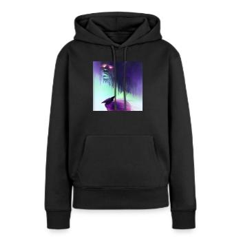 Créatures fantastiques - Sweat à capuche Premium bio Femme - noir - Devant - Julia (174cm)