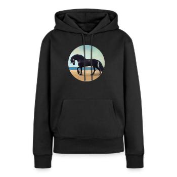 Etalon noir - Sweat à capuche Premium bio Femme - noir - Devant - Julia (174cm)