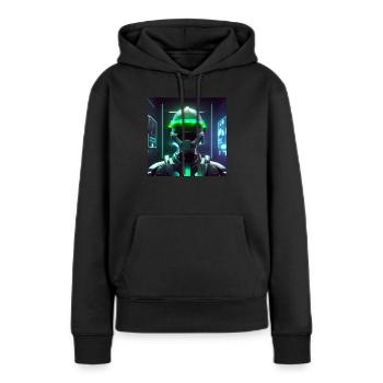 Cyberpunk Weltraumsoldat - Frauen Premium Bio Hoodie - Schwarz - Vorne - Julia (174cm)