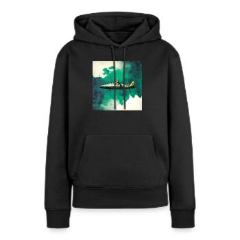 Weltraum-U-Boot-Kampfjet - Frauen Premium Bio Hoodie - Schwarz - Vorne - Julia (174cm)