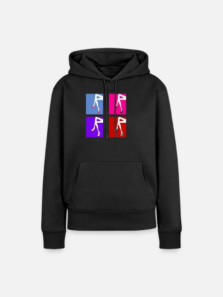 Retro-Absatz - Frauen Premium Bio Hoodie - Schwarz