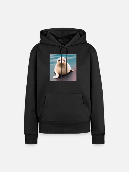 ROBBENJUNGES - Frauen Premium Bio Hoodie - Schwarz