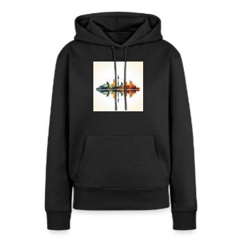 Horizon de Düsseldorf - Sweat à capuche Premium bio Femme - noir - Devant - Julia (174cm)